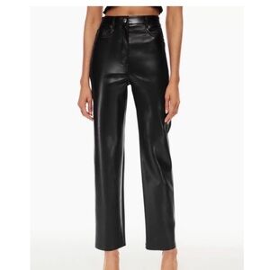Wilfred Black Straight Leg Leather Pants